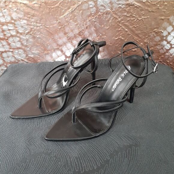NWT Public Desire Faux Leather Strappy Stilettos - Picture 4 of 15